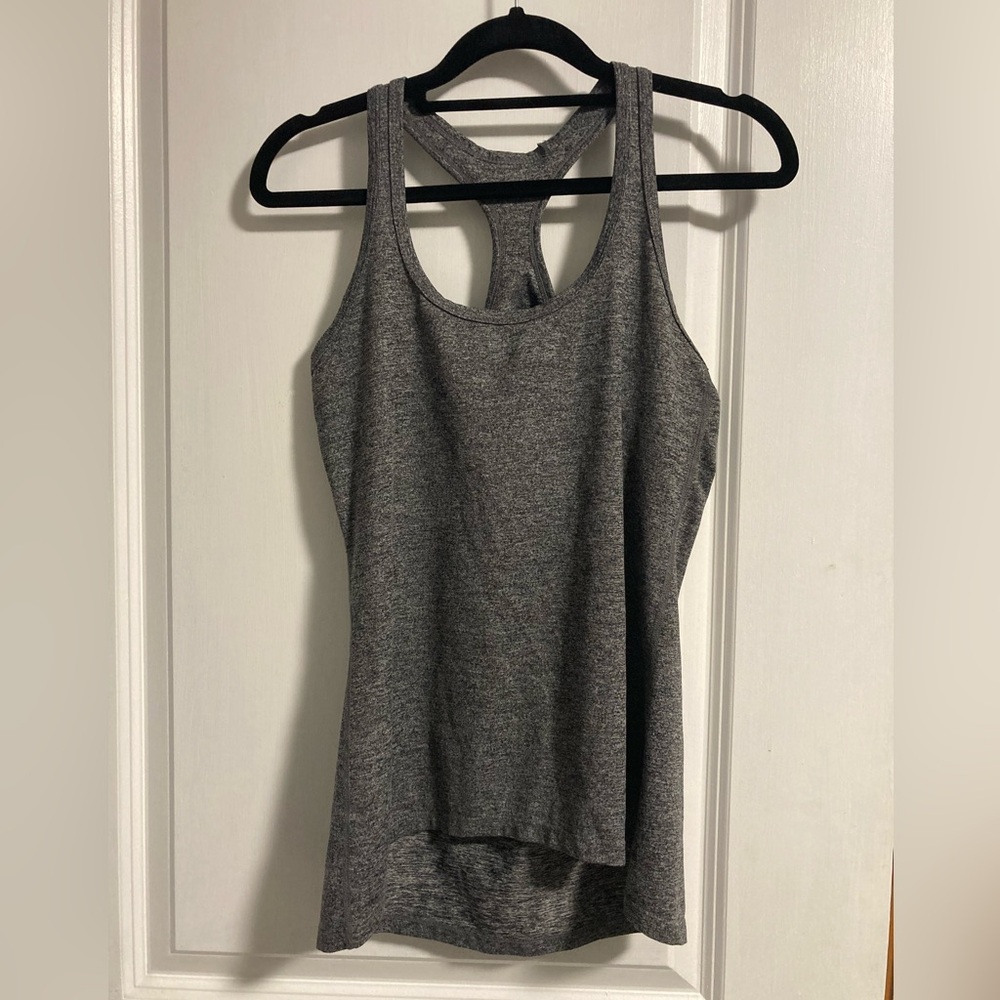 Grey racerback athletic tank top